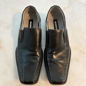 Vintage Madden Men's Black Leather Slip-On Dress Shoe Size 10 Medium